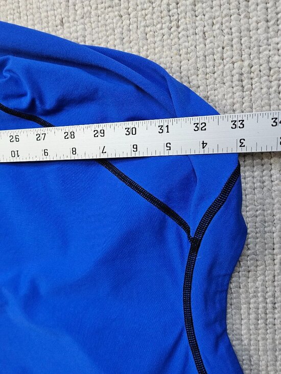 Coolibar Lawai Ruche Swim Shirt Dress Coverup UPF 50+ Blue Large L Beach Outdoor - Picture 5 of 9